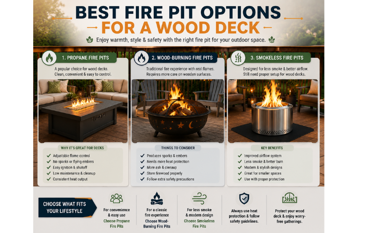 best fire pit options for a wood deck