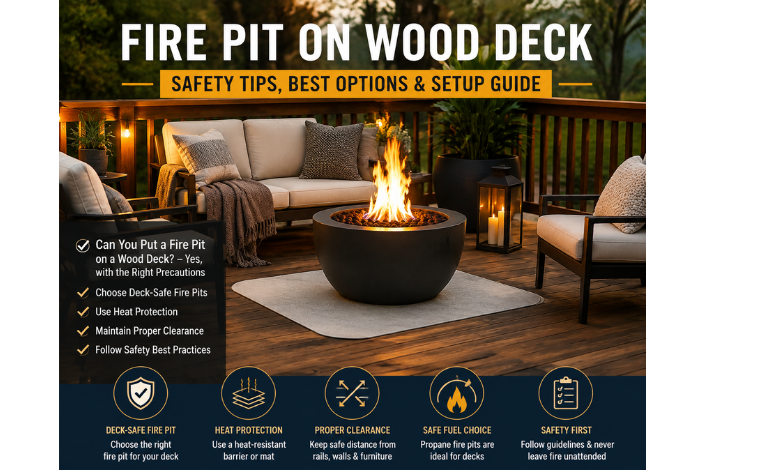 can you put a fire pit on a wood deck