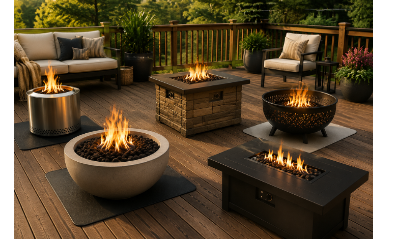 choosing the right fire pit for your wood deck