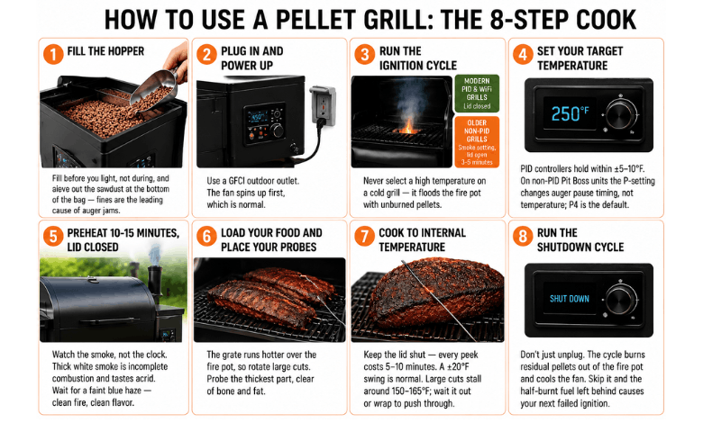 how to use a pellet grill step by step