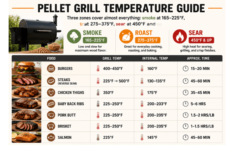 pellet grill temperature guide chart