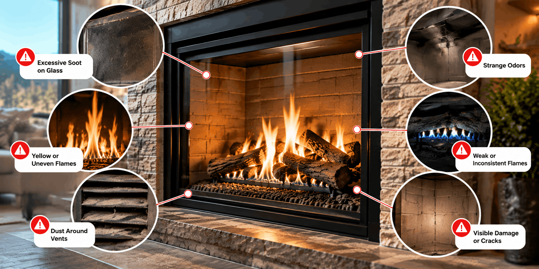 warning signs your gas fireplace needs attention