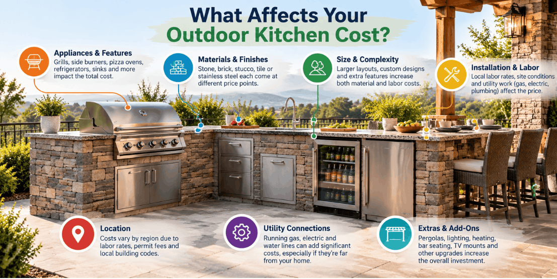 What Affects Your Outdoor Kitchen Cost? factors that affect outdoor kitchen cost